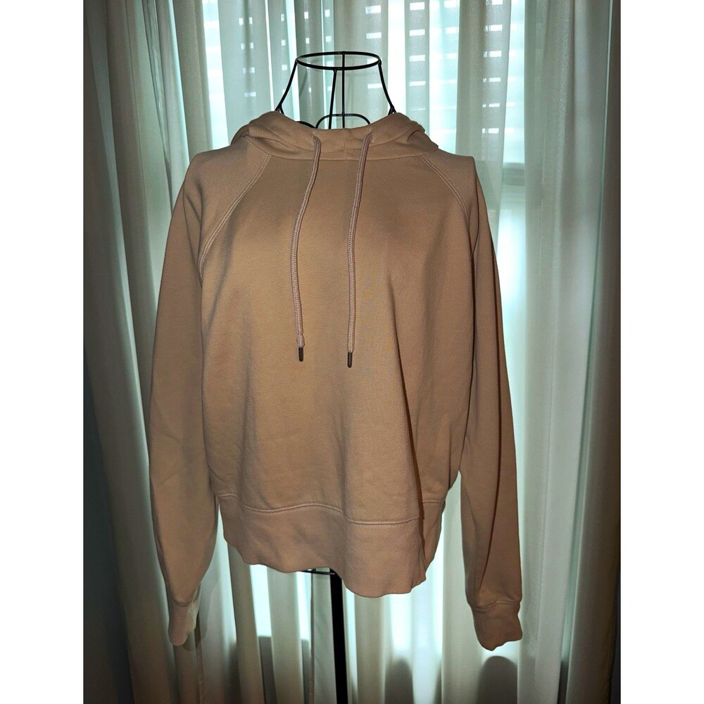 Universal Thread Women's Solid Beige Fleece Drawstring Raglan Hoodie Pullover L